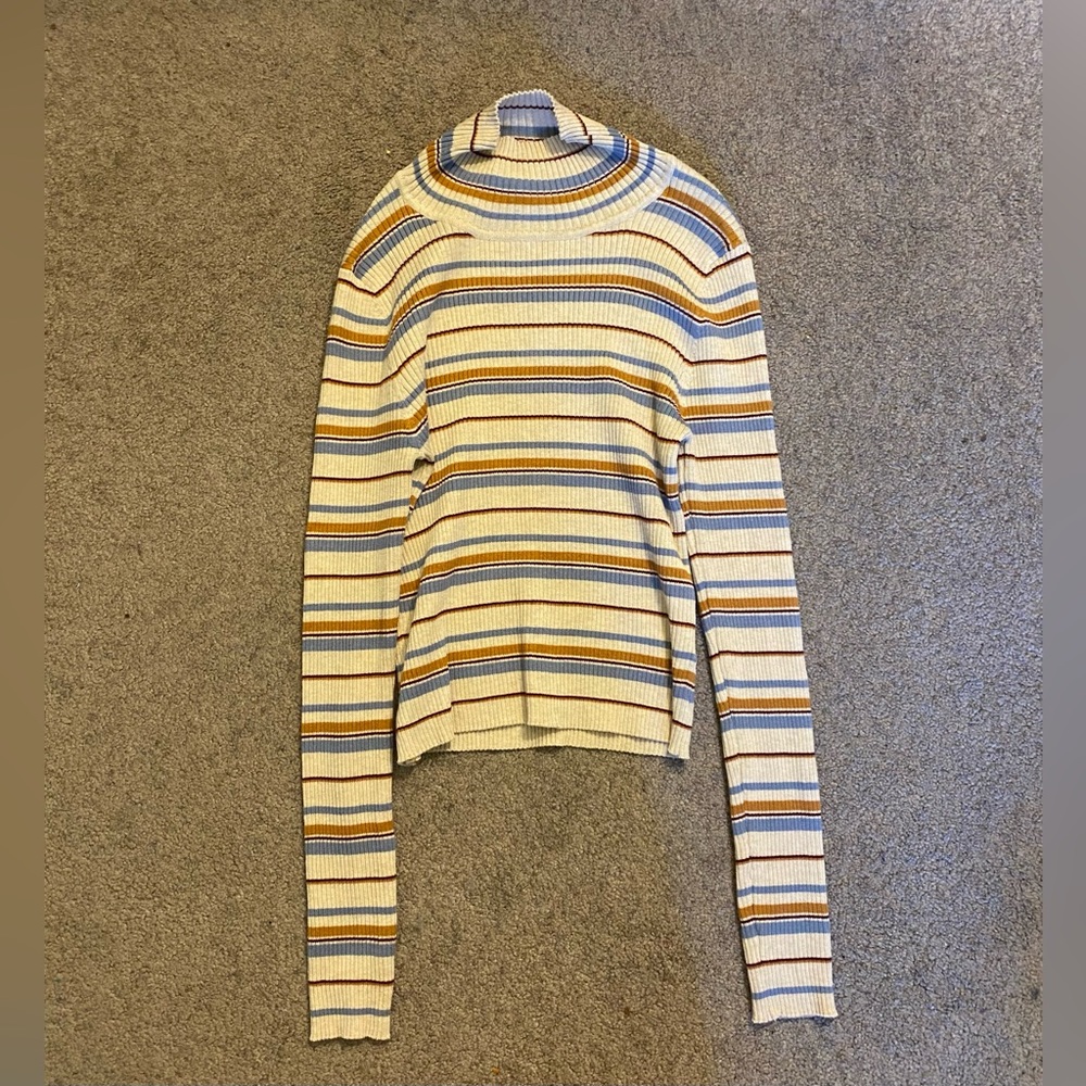Colorful striped turtle neck